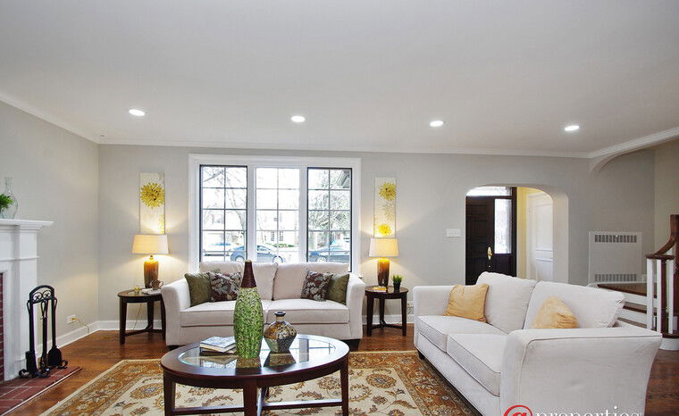 Diseño en línea Sala de Estar Transitional por Rachel H. miniatura