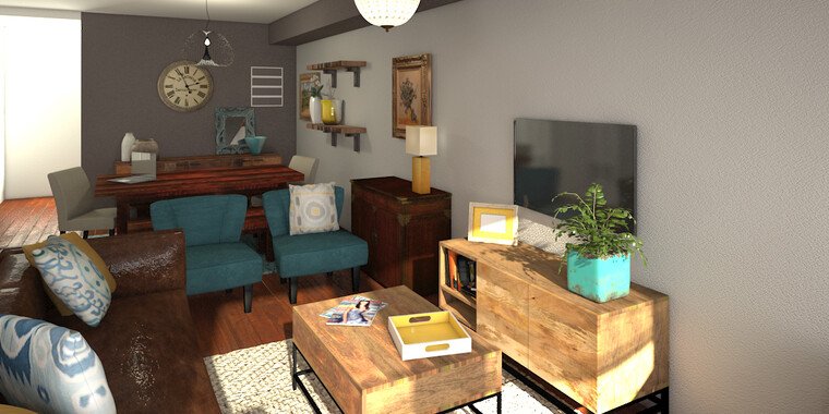 Online design Transitional Combined Living/Dining by Anna T thumbnail