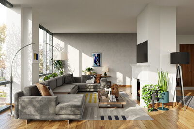 Online design Modern Combined Living/Dining by Ibrahim H. thumbnail