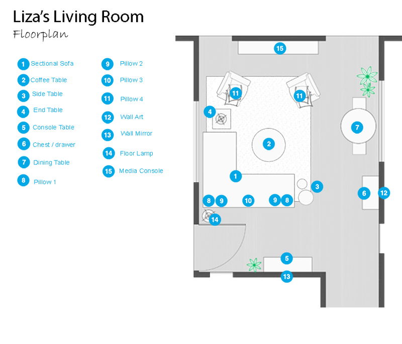 Online Designer Living Room Floorplan