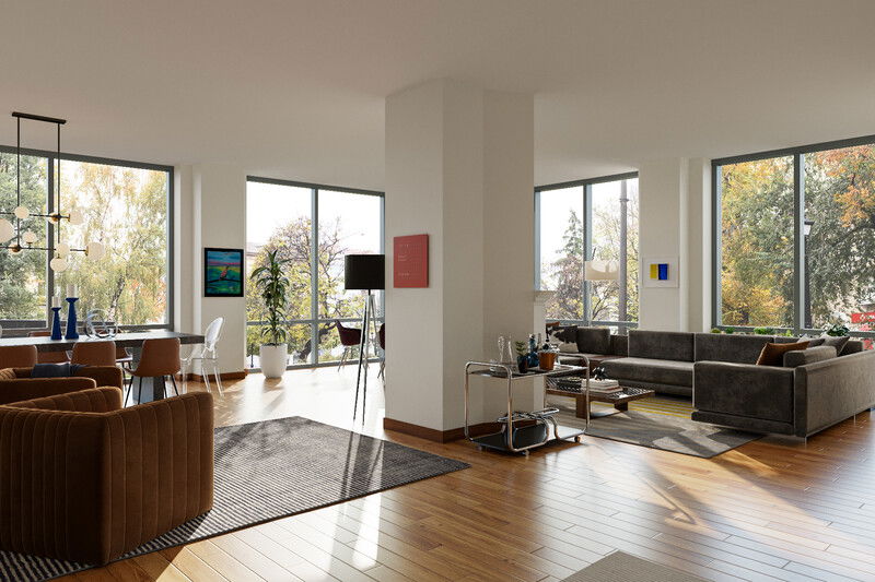 Online Designer Combined Living/Dining 3D Model 2