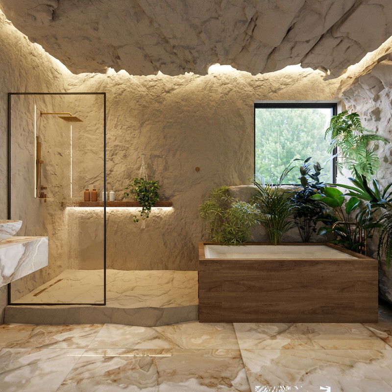 Modelo 3D de baño de diseñador en línea 5