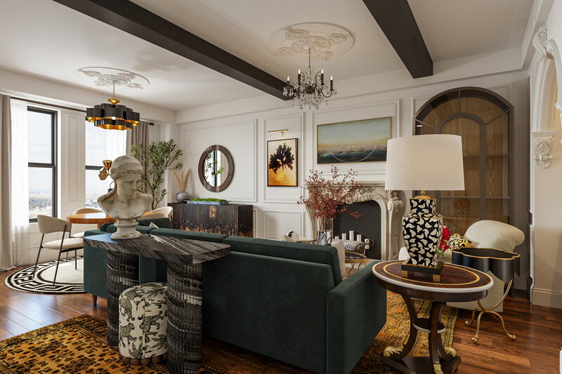 Online Designer Combined Living/Dining 3D Model thumbnail1