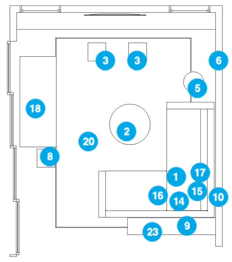 Online Designer Living Room Floorplan