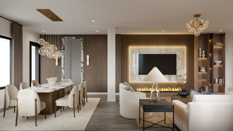 Online Designer Combined Living/Dining 3D Model thumbnail3
