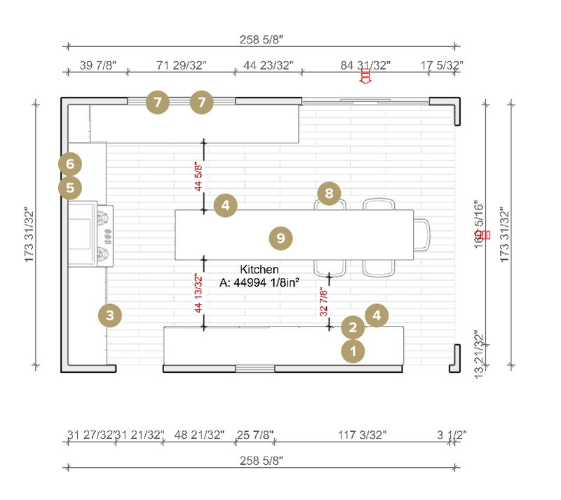 Online Designer Kitchen Floorplan