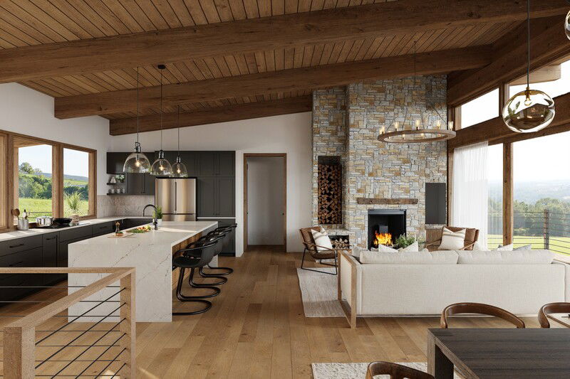 Online Designer Combined Living/Dining 3D Model 2