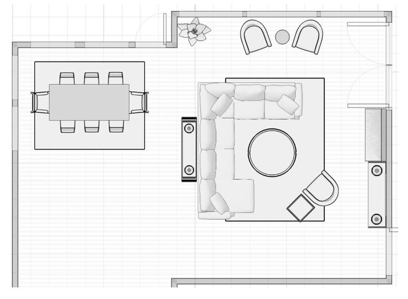 Online Designer Combined Living/Dining Floorplan