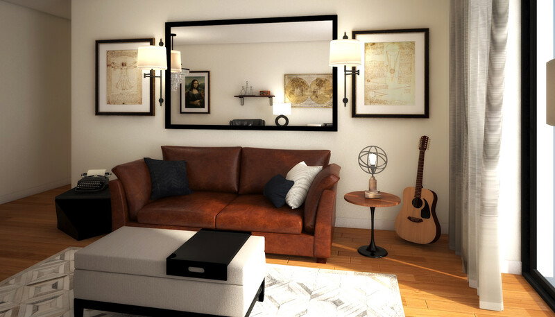 Online Designer Combined Living/Dining 3D Model thumbnail2