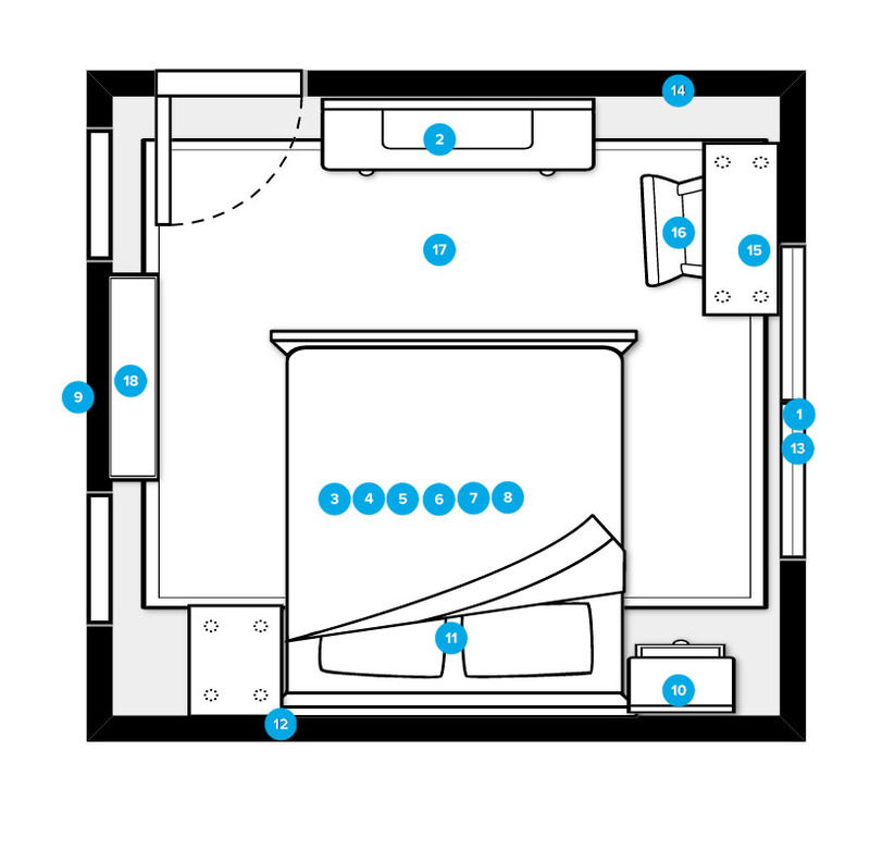 Online Designer Bedroom Floorplan