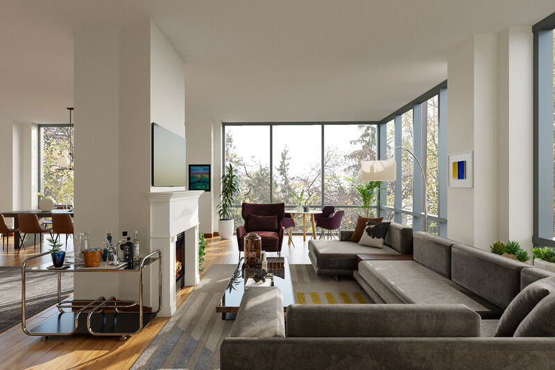 Online Designer Combined Living/Dining 3D Model 4