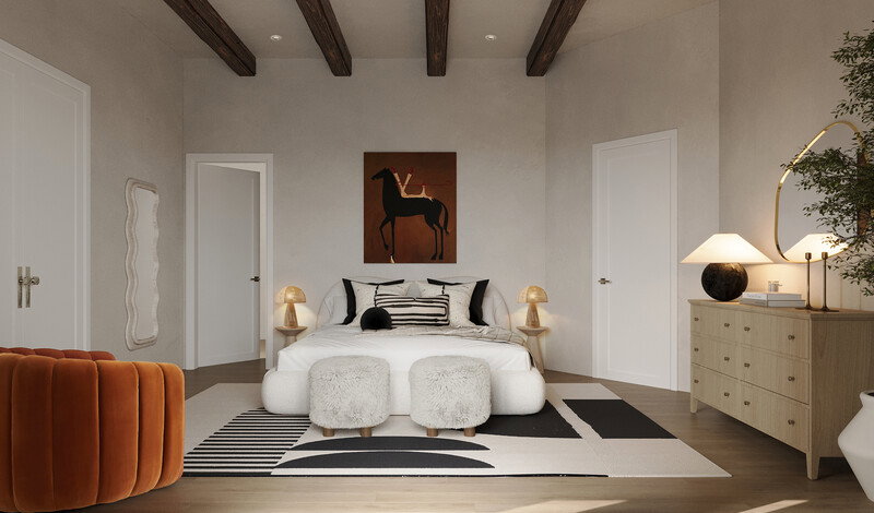 Online Designer Bedroom 3D Model 1