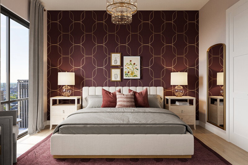 Online Designer Bedroom 3D Model thumbnail1