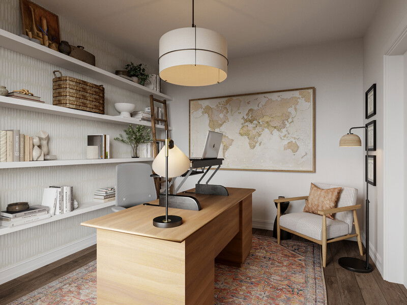 Miniatura del Modelo 3D de Oficina en Casa del Diseñador en Línea 3