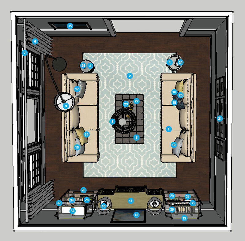 Online Designer Living Room Floorplan