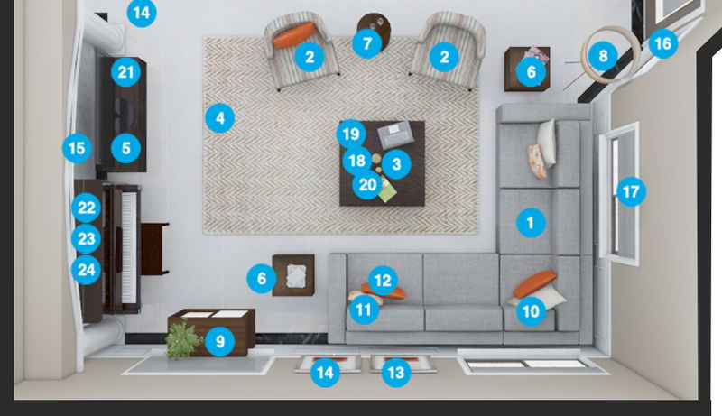 Online Designer Living Room Floorplan