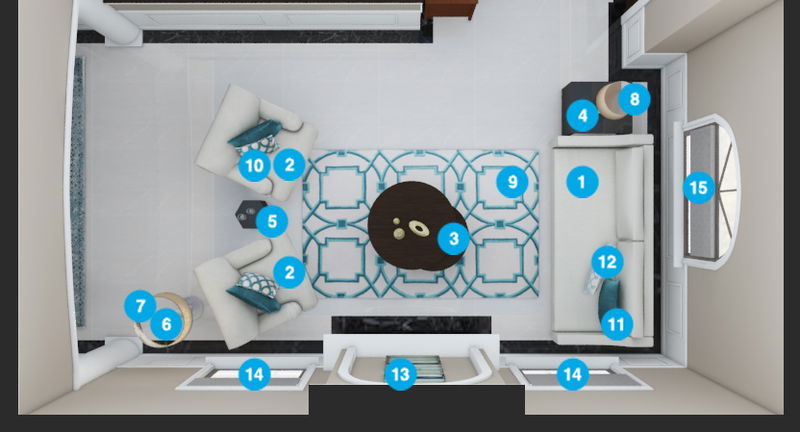 Online Designer Living Room Floorplan