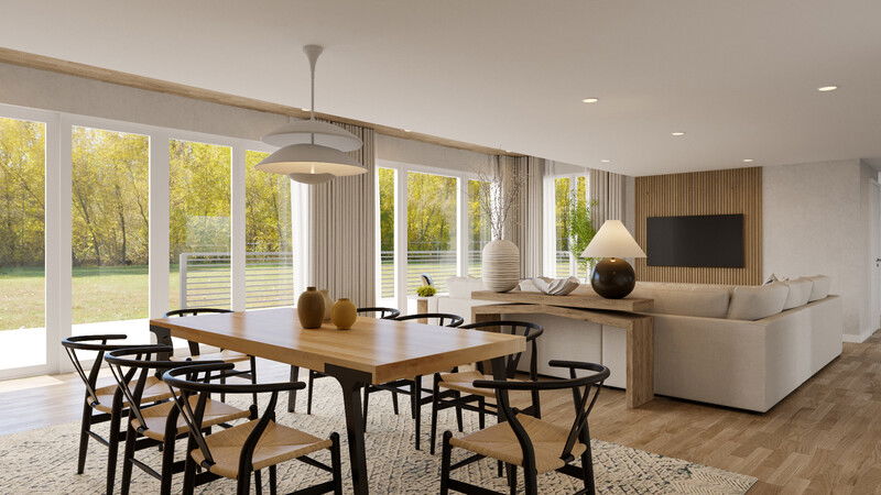 Online Designer Combined Living/Dining 3D Model 3