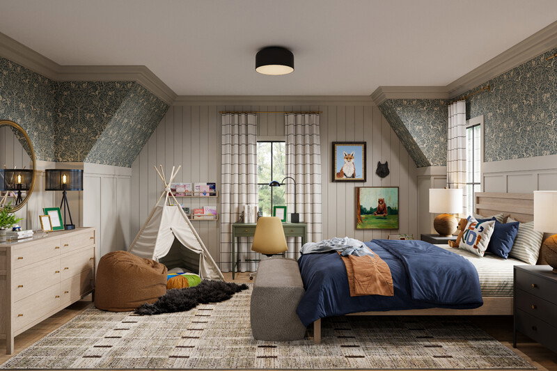 Online Designer Bedroom 3D Model thumbnail1