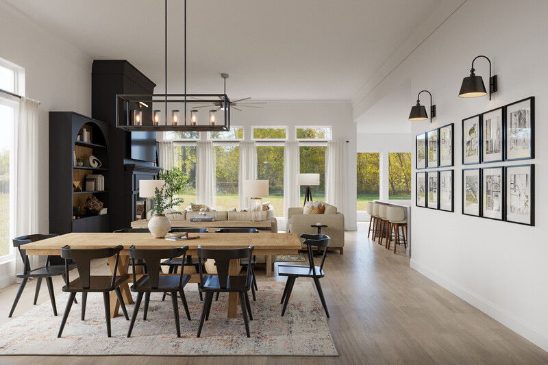 Online Designer Combined Living/Dining 3D Model 1