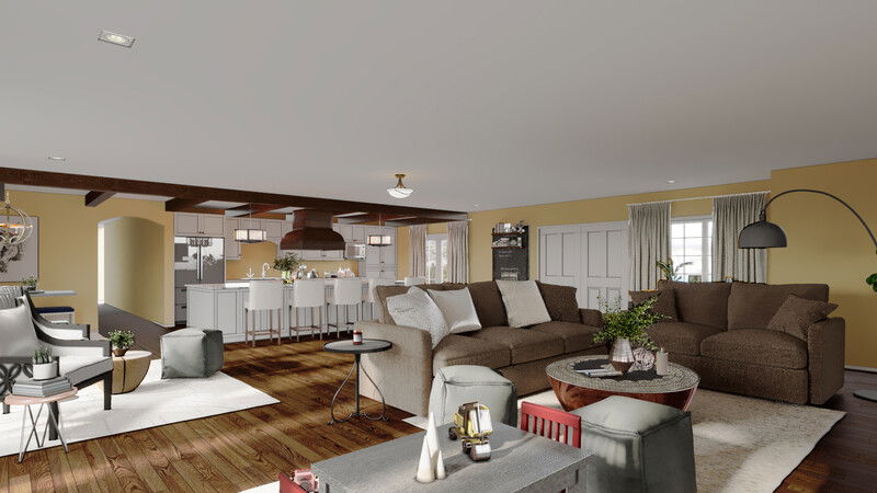 Online Designer Combined Living/Dining 3D Model 2