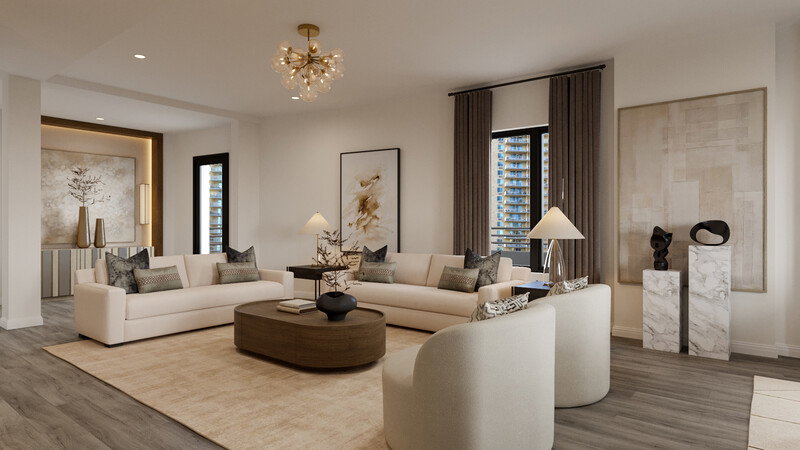 Online Designer Combined Living/Dining 3D Model thumbnail4