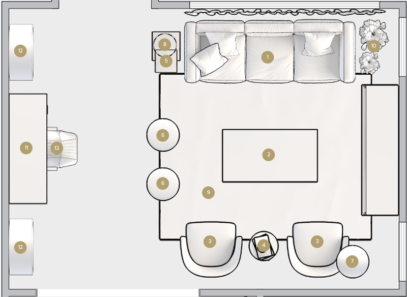 Online Designer Living Room Floorplan