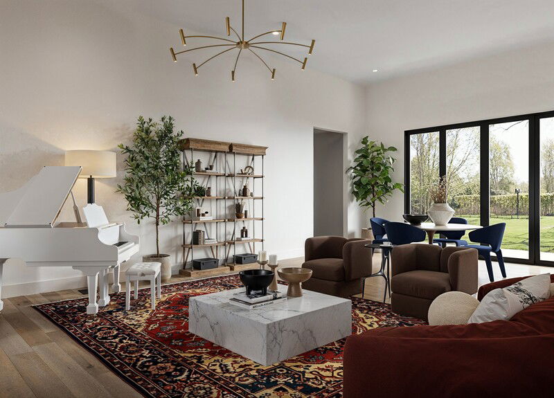 Online Designer Combined Living/Dining 3D Model 6