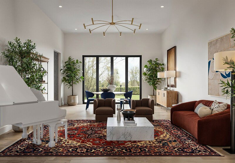 Online Designer Combined Living/Dining 3D Model 5