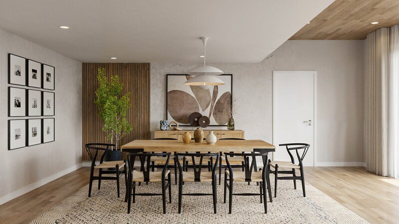 Online Designer Combined Living/Dining 3D Model 1