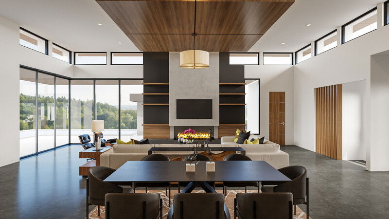 Online Designer Combined Living/Dining 3D Model 2