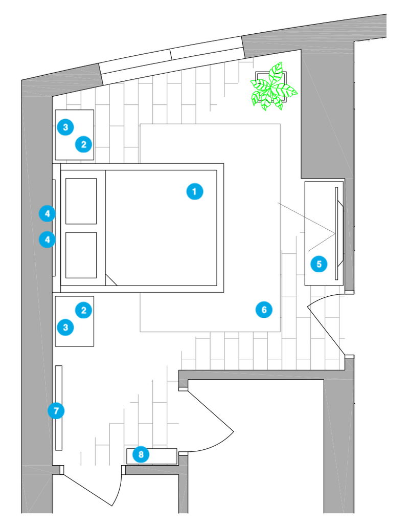 Online Designer Bedroom Floorplan