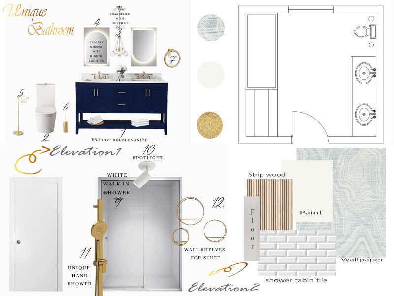 1950s Beautiful Transitional Bathroom Design Esra S. Moodboard 2 thumb