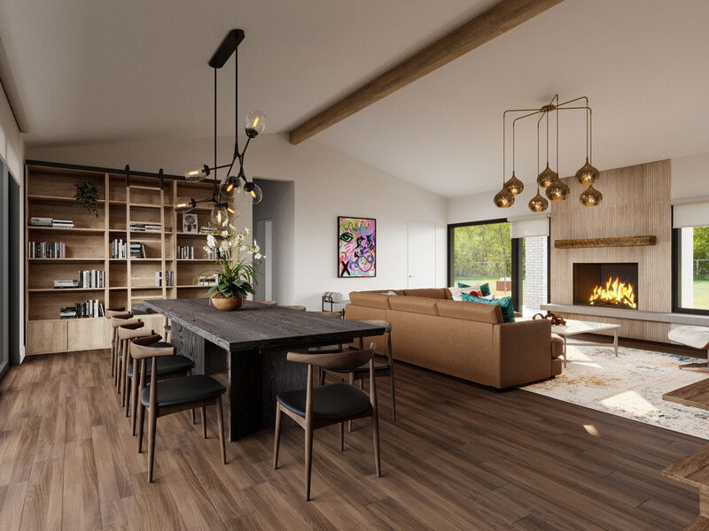 Modelo 3D Combinado Sala/Comedor Diseñador Online 5