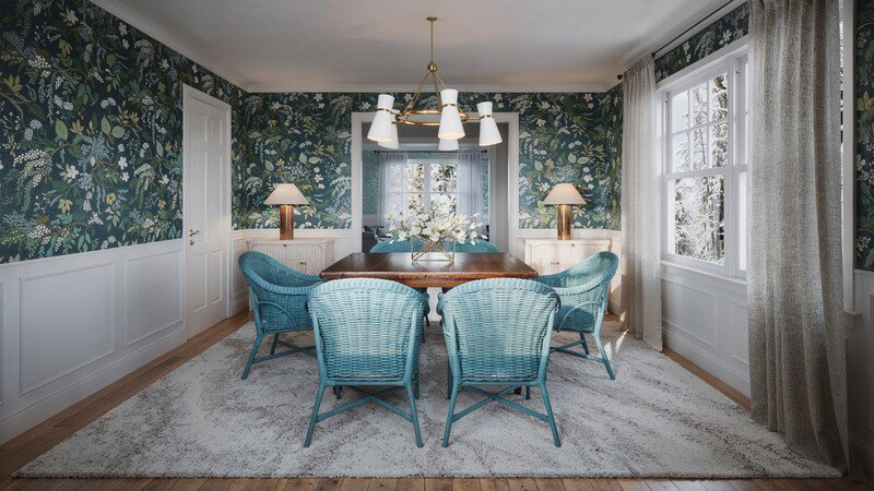 Online Designer Dining Room 3D Model thumbnail1