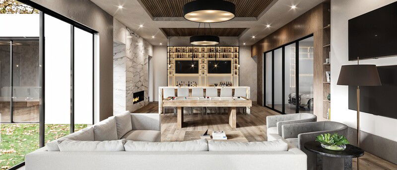 Contemporary Home and Bar Design- After Rendering