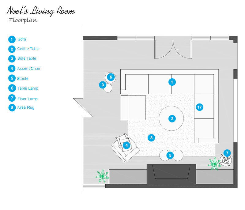 Online Designer Living Room Floorplan