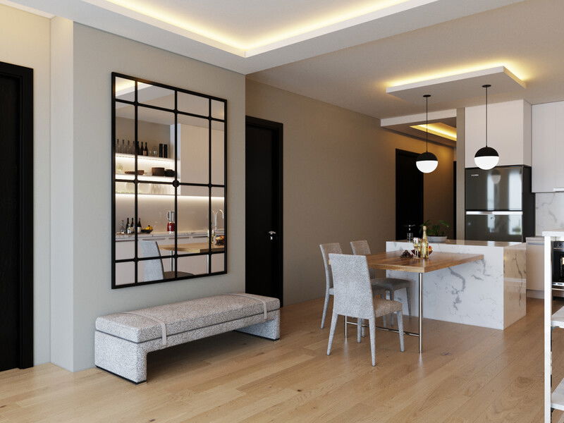 Online Designer Combined Living/Dining 3D Model 2