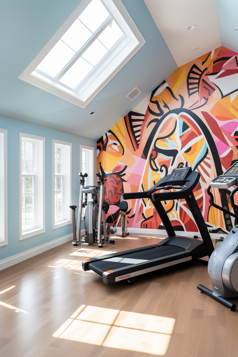 Eclectic Home Gym Design 