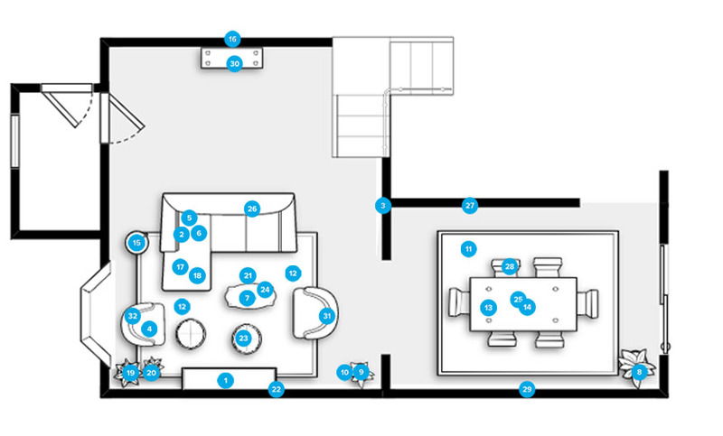 Plano de Sala-Comedor del Diseñador en Línea