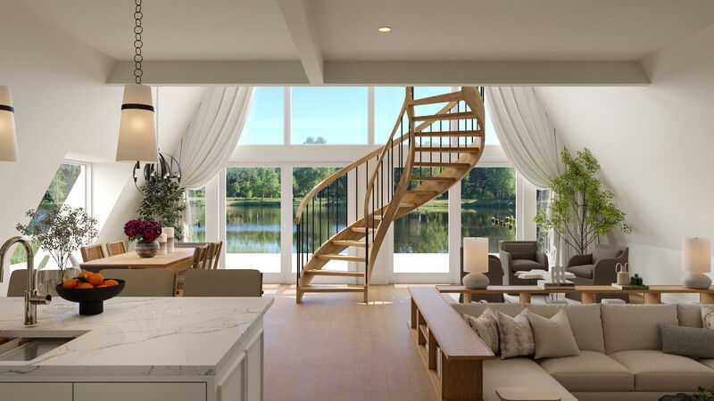 Online Designer Combined Living/Dining 3D Model 1