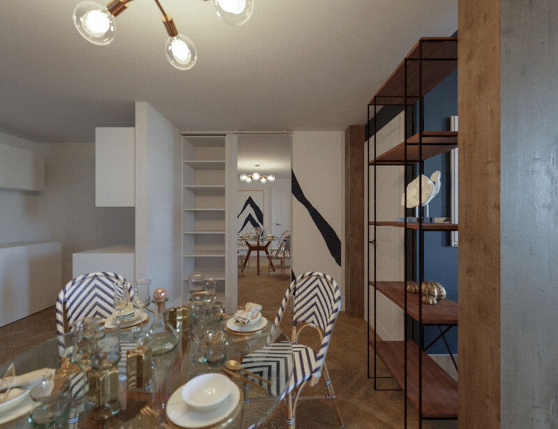 Modelo 3D Sala-Comedor del Diseñador en Línea 3
