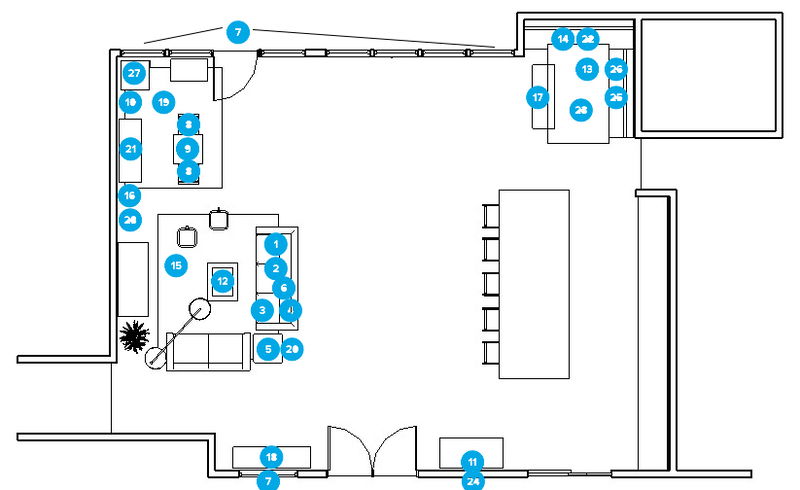 Online Designer Combined Living/Dining Floorplan