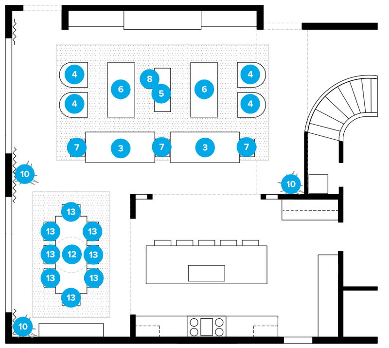 Online Designer Combined Living/Dining Floorplan