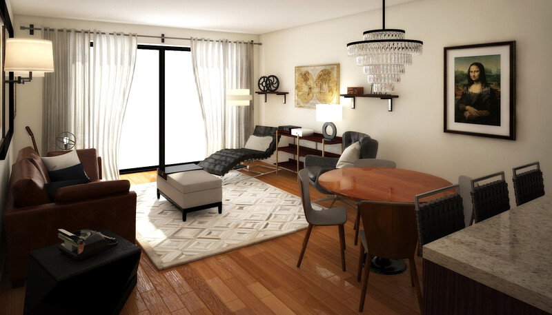 Online Designer Combined Living/Dining 3D Model thumbnail4