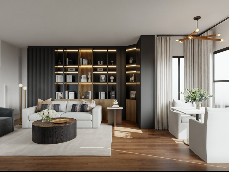 Online Designer Combined Living/Dining 3D Model thumbnail3