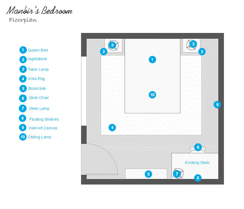 Online Designer Bedroom Floorplan