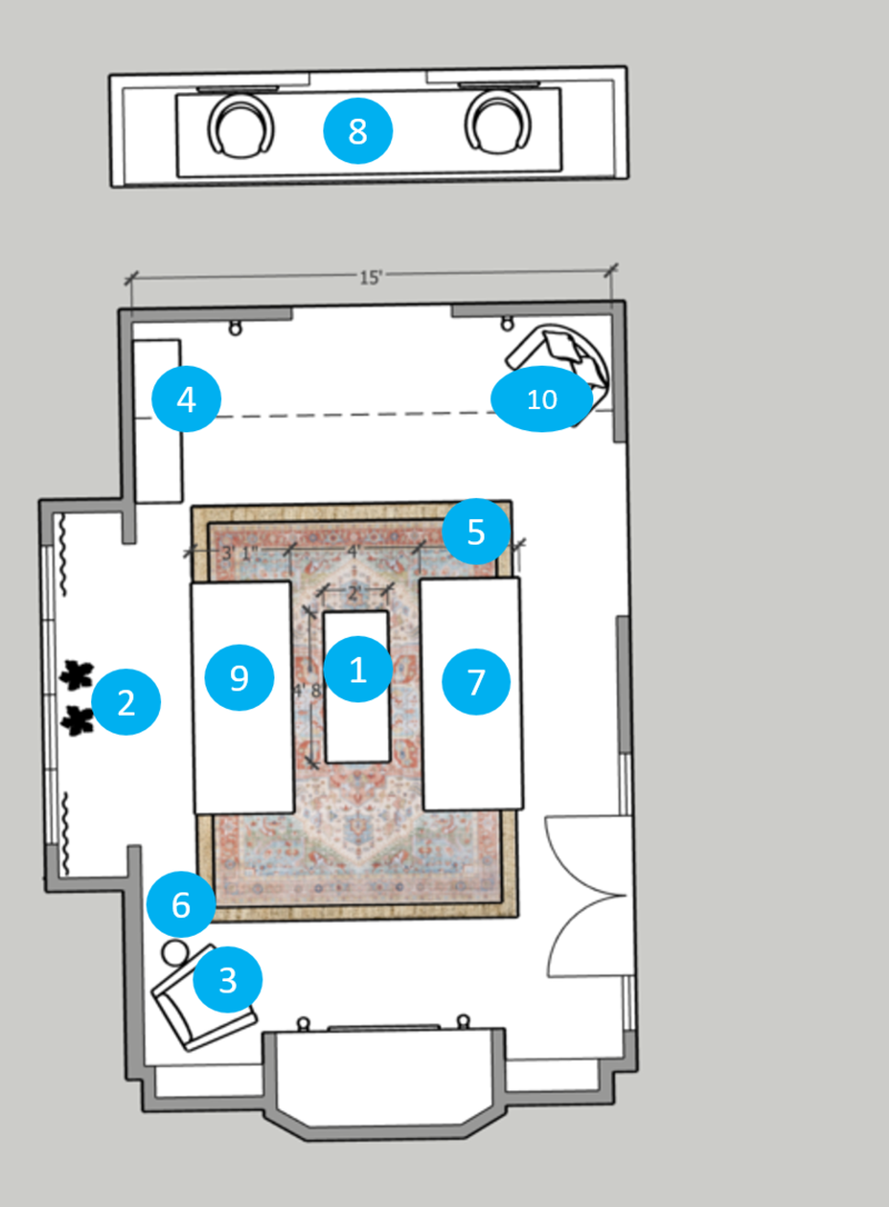 Online Designer Living Room Floorplan