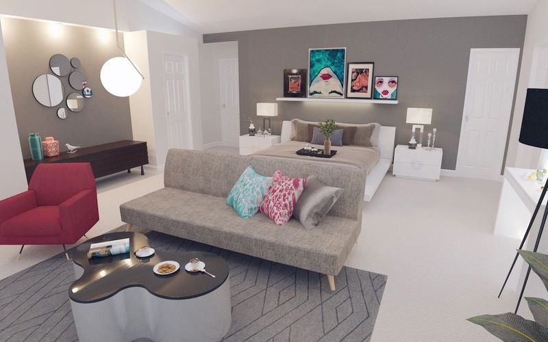 Modelo 3D de Dormitorio del Diseñador en Línea 2