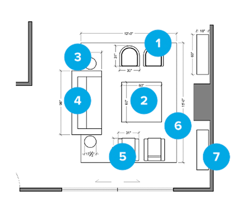 Online Designer Living Room Floorplan